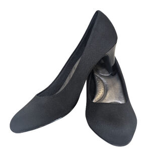 Abella Classic Black Heels • 7.5 • Sleek Comfort Pump • Soft Dressy Essential
